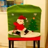 Chair Covers 2022 Cover Dinner Table Santa Claus Snowman Cap Ornament Back Christmas Party Decor Year Supplies