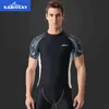 Herrbadkläder l5xl plus size badkläder Rashguard män kort ärm baddräkt badskjorta surfa utslag vakt simning segling dykdräkt wetsuit j220913