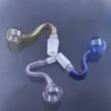 Gebogene gebogene Glasölbrennerpfeife Rauchschüssel Bubbler 10mm 14mm 18mm männlich weiblich 30mm Down Stem Bowls Slide für Shisha Bong Großhandelspreis