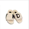 2022 Fashion Fur Slippers Women Round Toe Horse Hair Slides Female Black white gray Mules Shoes Flat Half Slipper Woman Casual plush shoes