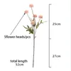 Faux Floral Greenery 1Pcs 5 Heads Artificial Flower Silk Pompon Mum Dandelion 26Cm Fake Plant Home Garden Christmas Party Decoration Accessories J220906