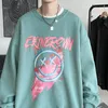 Men s hoodies tröjor överdimensionerade mode tecknad grafik casual o nack koreansk manlig streetwear pullover kläder 220913