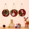 Decorative Flowers Christmas Ornaments Garland Wooden Board Pendants Wreath