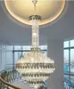 Designer Duplex Building Lustre Lightier Luxo P￳s-Moderno P￳s-Moderno vazio Sala de estar l￢mpada de cristal de engenharia de hot￩is de ponta