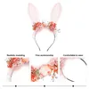 Bandanas bandeau oreilles oreille Cosplay Kit de guirlande de pâques bandeaux à fourrure accessoires de déguisement floral fleur coiffure réglable