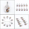 Pendant Necklaces Natural Stone Tigers Eye Pattern Pendant Suspension Water Drop Charm Pendum Pendants For Necklace Jewe Dhseller2010 Dhnek