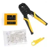 Professionelle Handwerkzeugsätze Kabeltester RJ45 Crimp Kit Crimper CAT5E CAT5 Crimpen mit 100PCS Steckverbinder-Kits