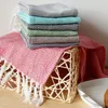 40x60 cm coton tricot napperons bord frangé isolation thermique Table à manger tapis hôtel doux napperon nourriture tir accessoire vêtements TH0306