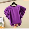 Women's Blouses Women's & Shirts 2022 Fashion Women Summer Cotton Linen Ruffles Short Sleeve Ladies Tops Office Work Wear Elegant -