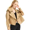 Women's Leather Women's & Faux 2022 Arrival Women Autumn Winter Genuine Jacket Coat Real Sheepskin Oversized Korean Ladies Outwear