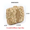 Sacos de noite Sacos de noite Afgoger Luxo Moda Floral Leaf Metal Money Purse Gold Crystal Clutch Bag Para Mulheres Casamento Patry Bolsas Z230703