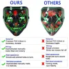 Halloween Horror Masks LED Masque brillant V Purge Masques Costume électoral DJ Party Light Up Masks Glow in Dark 10 Colors5894170