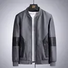 Hommes cuir Faux 8XL automne veste en cuir mode hommes mince col montant noir couture gris moto haute qualité 220913