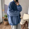 رجال Swoodies sweatshirts 5xl كبير الحجم الكورية رجالي فضفاضة فضفاضة قمم أزياء الشارع الشارع الصلبة في الخريف شتاء القميص 220913