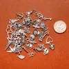 Charms 100pcs Kalp Yıldız Hayvanları Gümüş Renkli Metal Metal Kolyeler DIY Bilezik Kolye Tibet Takı Yapma Bulguları