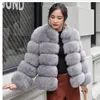 jacket Woman Faux fox Fur Coat designer women New Winter Coats Plus Size Womens Stand Collar Long Sleeve fur Jackets gilet fourrure