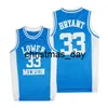 Нижняя баскетбол в средней школе Merion K..Bryant #33 Белый синий зеленый BCK Retro Split Basketball Jerse