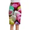 Skirts KYKU Candy Women Food Sundresses Colorful Print Skirt Love Pencil Colour 3d Ladies Womens Floral Cool Korean