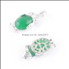 Pendentif Colliers Jade vert minuscule hibou pendentifs en forme d'animal pierre naturelle Reiki chanceux mignon charme bijoux pour femmes homme Dhseller2010 Dhuv7