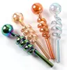 Glass Oil Burners Pipes colorful smoking pipes wholesale handle dry herb Curved Balancer Water pipesc