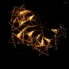 Strings Big Five Star Holiday Lighting Wedding Decorative Lights Gold Color Metal Fairy Lamp For Party Room Decoration IY310226