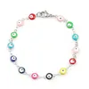 Bracelets porte-bonheur belle acier inoxydable 304 pour femme oeil turc multicolore mauvais émail bijoux cadeaux orthèse 1 pièce