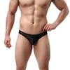 Slip hommes dentelle sous-vêtements Bikini poche bombée pantalon moitié sur les hanches court bref Calzoncillos Gay taille basse Cueca