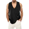 Men's Tank Tops Men Spring Summer Top Shirt Casual Hawaiian Beach Tropical Shirts V Neck Solid Color Fashion Mens