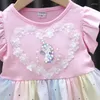 Vestidos de niña, vestido de princesa de verano para niños, fiesta de cumpleaños, ropa de bebé para niñas, manga voladora, flor de dama de honor, baile de graduación