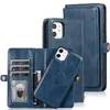 Étuis de téléphone en cuir fendu de type multi-cartes, coques de prévention pour iPhone 14 14Pro 13 12 11