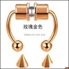 N￤sringar Studs Magnetic Septum Nosring Piercing Fake Horseshoe Rings Hoop Non-Piercing 316l Rostfritt st￥l Drop Deliv Nanashop DHCKL