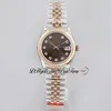 EWF 31mm 278271 ETA A2688 Automatiska damer Titta p￥ tv￥ ton rosguldchokladdiamanter ringer jubileestel armband superutg￥va kvinnor samma serie kort puretime a1