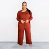 Spodnie ZJFZML ZZ Kobiety Odzież kombinezonu Plus Size Casual O-Neck Long Tleeve High Talia Los Lose Romper Drop Hurtownia