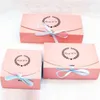 Emballage cadeau 20pcs boîte de papier kraft guirlande de fête de mariage ruban rose cupcake biscuits boîte de bonbons Maccaron floral dorure sac d'emballage cadeau 220913