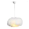 Pendant Lamps Modern Clound Lights Bedroom Kitchen Dining Room Lamparas Colgantes De Techo White Silk Lampshade Chandelier Lighting