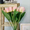 Faux Floral Greenery 510Pcs New Silk Luxury Tulip 46Cm Artificial Flower Real Touch Fake Flower Bouquet For Wedding Decoration at Home Yarn Decor J220906