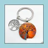 Keychains Super Art Tree Life Keychain Pattern Round Glass Key Chain Alloy Pendant Keyring Must-Have Keychains Drop Delivery 2 Sport1 Dhewh