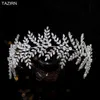 Wedding Hair Jewelry New Full Cubic Zirconia Wedding Hairband CZ Zircon Leaf Headband Birthday Party Sweet 16 Headpieces Jewelry Accessories T220907