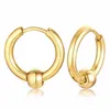 Hoop Earrings Fashion Punk Assorted Colors Stainless Steel Huggie Hinged For Men Women Simple Rock Party Prom Jewelry