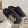 Slippers comwarm schattige dierenbont slipper voor vrouwen mannen mode kawaii pluizige winter warme slippers liefhebbers cartoon teddybeer huis schoenen 220913