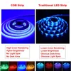 Strips COB LED Strip Light DC12V 24V 320leds 384leds 528leds High Density Flexible Waterproof Lights Blue Red Green