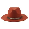 Chapeau de Cowboy hiver femmes Chapeau chapeaux pour femmes homme casquettes Fedoras feutré Panama Chapeau Western Cowboy Vintage solide Fedoras Chapeau Femme