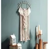 Gobeliny Macrame Wall wisząca Złe oko Catcher Wystrój pokoju Kryształowy kamień wisiorek boho tkany do sypialni Dekoracja domu3765360