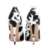 2022 Spring Autumn New Stiletto Shoes Sexy High Heels Novel Special Cow Mönster Fashion Print Shoes Chemical Fiber Women039S PU1047658