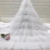 Klädtyg Vit spetssladd för nigerianskt parti Guipure Dentelle Tissu Mesh Swiss Voile Wholesale 5yard/Set L1601-