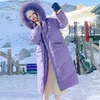 女性用トレンチコートとビッグサイズのパーカー女性冬のパフコートゴスストリートの長いふくらんでいるジャケットハット女性毛皮の首輪アウンド雪