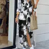 가을 여성 버튼 다운 셔츠 드레스 5xL 플러스 크기 개인화 패턴 옷깃 목 파티 드레스 캐주얼 긴 소매 대형