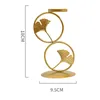 Candle Holders Creative Retro Gold Candlestick Decorations Ginkgo Leaf Round Ring Utensils Romantic Wedding Props