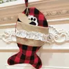 Dekoracje świąteczne pończochy wiszące ornament kot piek kratę rybka kość bokowa brzęczenie prezentowe worka wielokrotnego użytku uchwyty na uchwyty zimowe skarpetki
