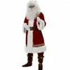 남자 트랙 슈트 8pcs 남성 크리스마스 산타 클로스 정장 의상 코스프레의 옷 성인을위한 멋진 긴 소매 Casa de Papel Disfraz
